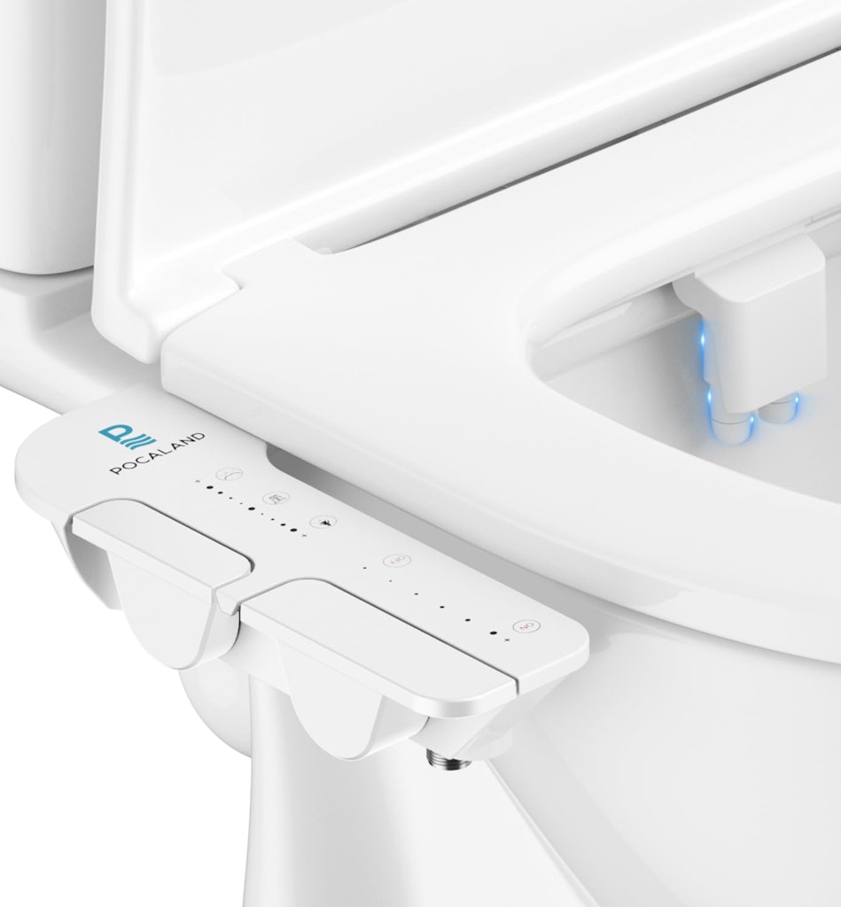 Ultra-Slim Self-Cleaning Bidet Attachment w/ Retractable Dual Nozzle: $30