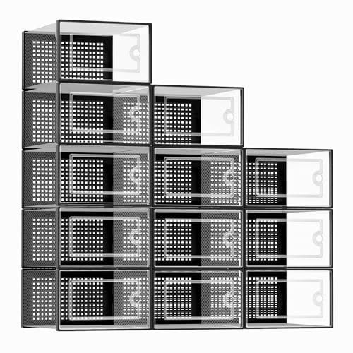 Kuject X-Large Stackable Shoe Storage Box 12-Pack: $25.59