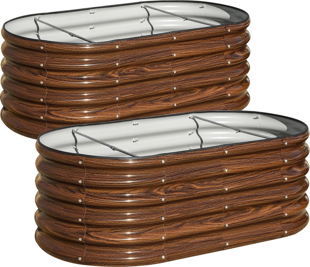 SnugNiture Oval Galvanized Raised Garden Bed 2-Pack: $57