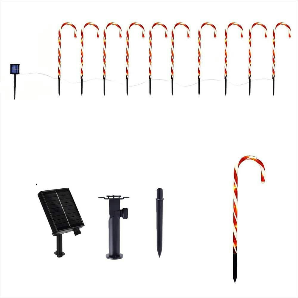 10-Piece 21-Inch Solar Waterproof Candy Cane Lights: $91.99 10-Piece 21-Inch Solar Waterproof Candy Cane Lights: $91.99