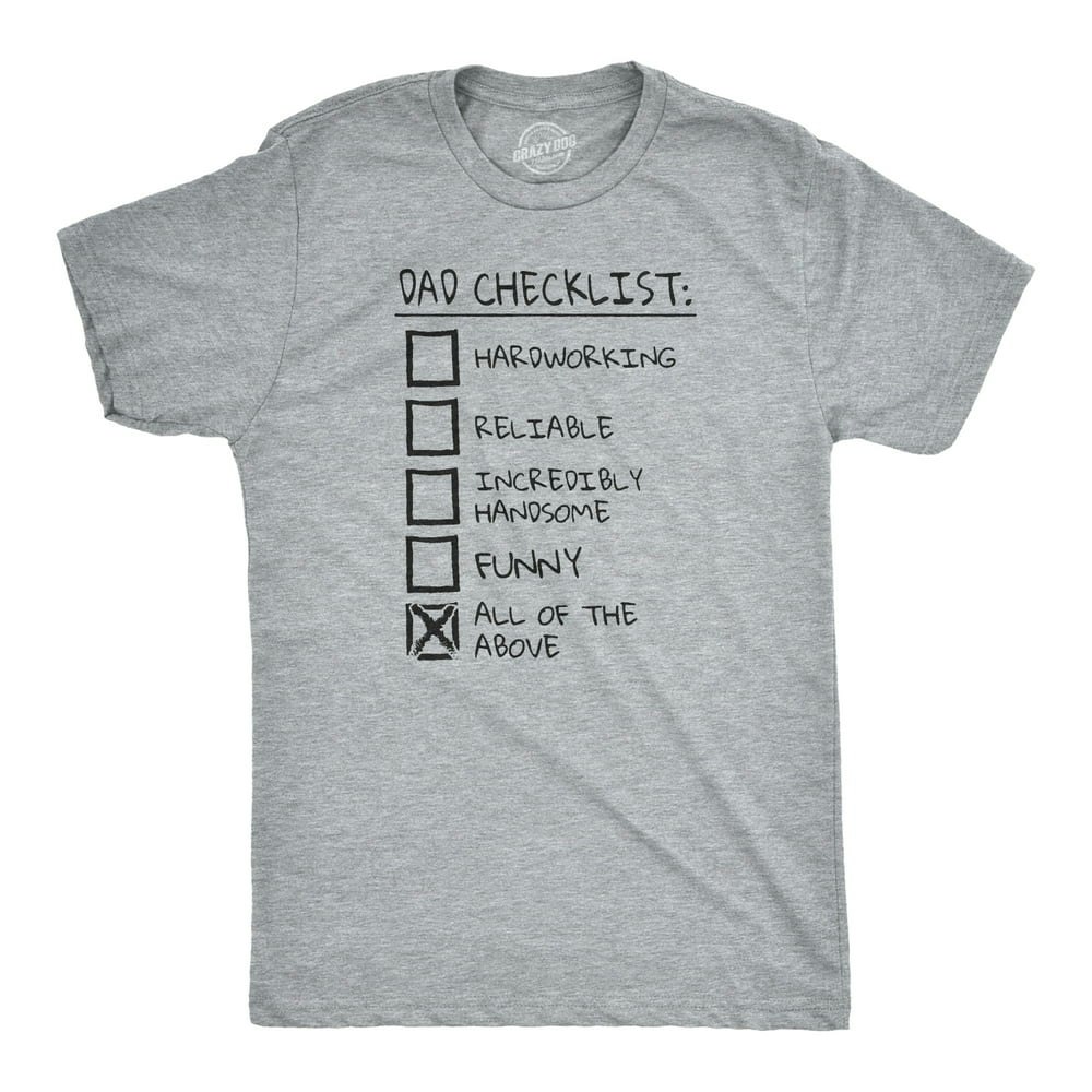 Men's Dad Checklist Graphic T-Shirt: $12.74 Men's Dad Checklist Graphic T-Shirt: $12.74