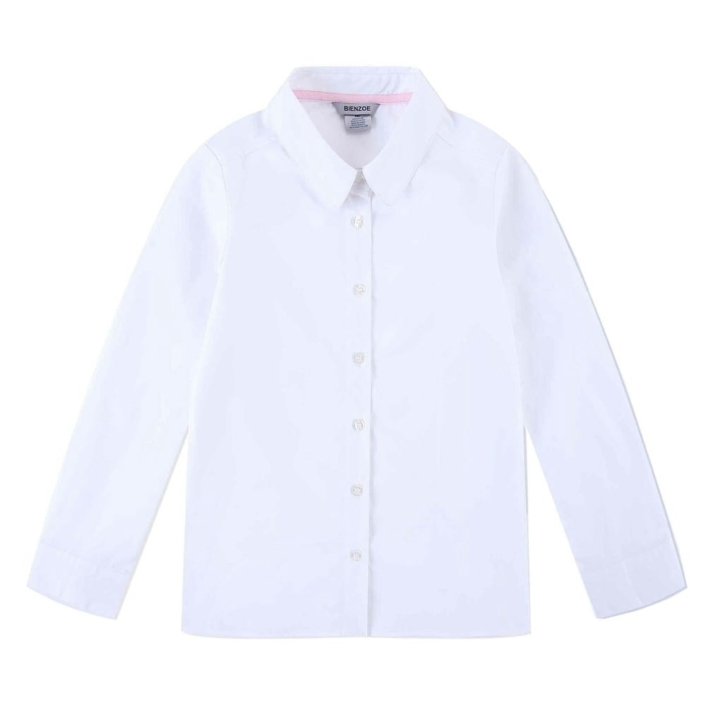 Bienzoe Girl's Cotton Long Sleeve Uniform Blouse: $16.95
