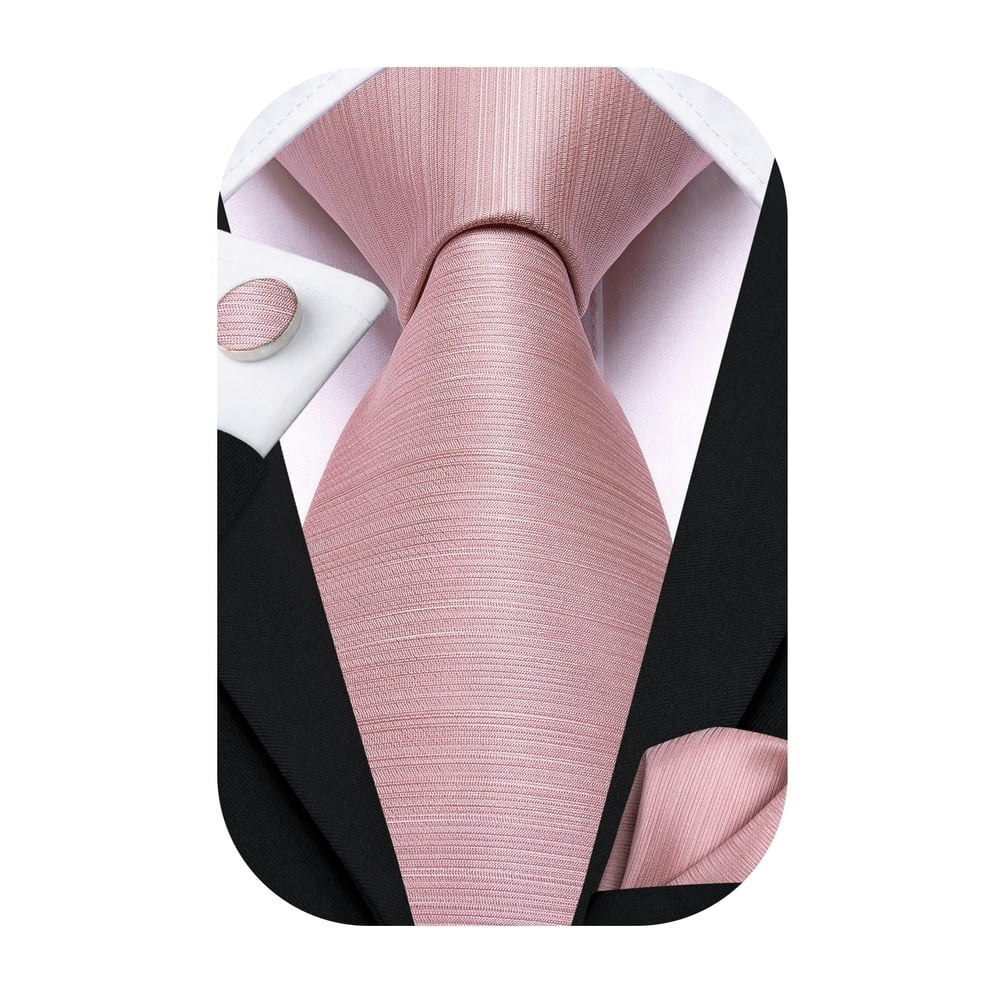 Hi-Tie Men's Pink Necktie and Pocket Square Cufflinks Set: $12.99 Hi-Tie Men's Pink Necktie and Pocket Square Cufflinks Set: $12.99