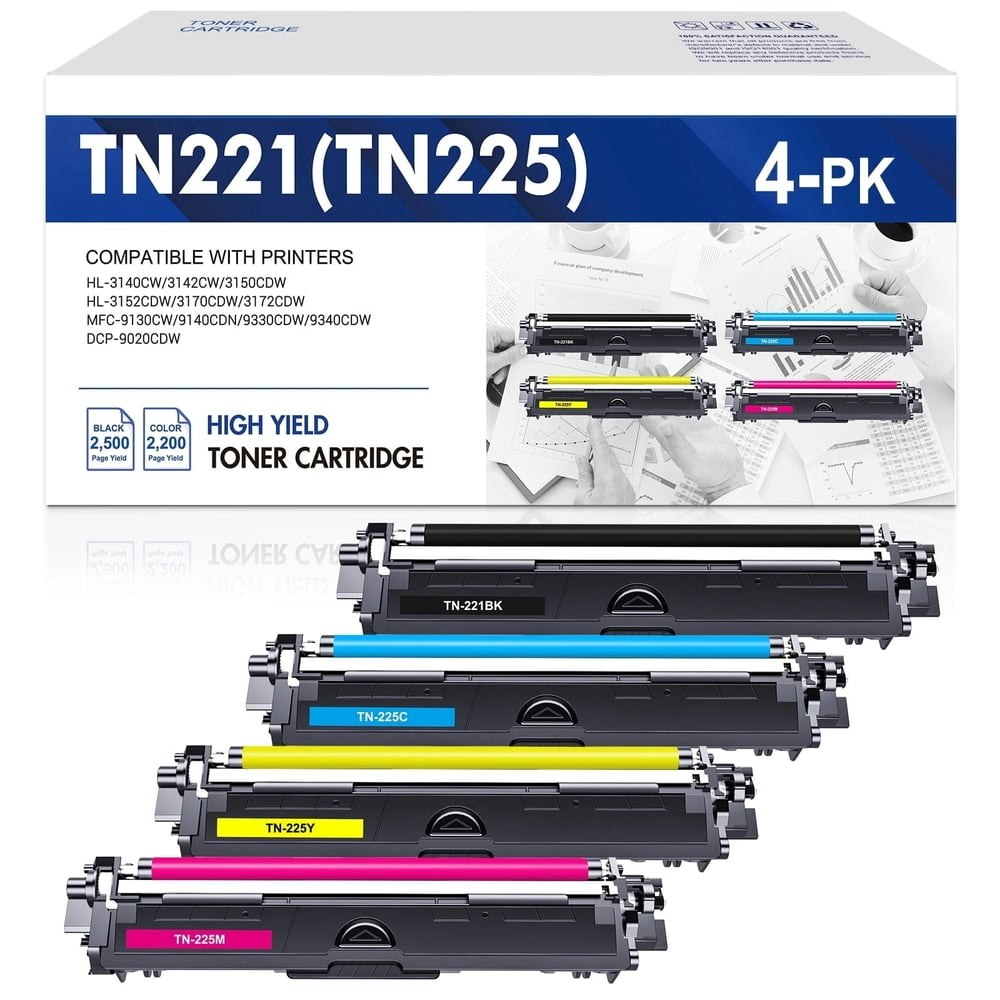 Brother TN221 and TN225 Toner Cartridge 4-Pack: $28.79 Brother TN221 and TN225 Toner Cartridge 4-Pack: $28.79