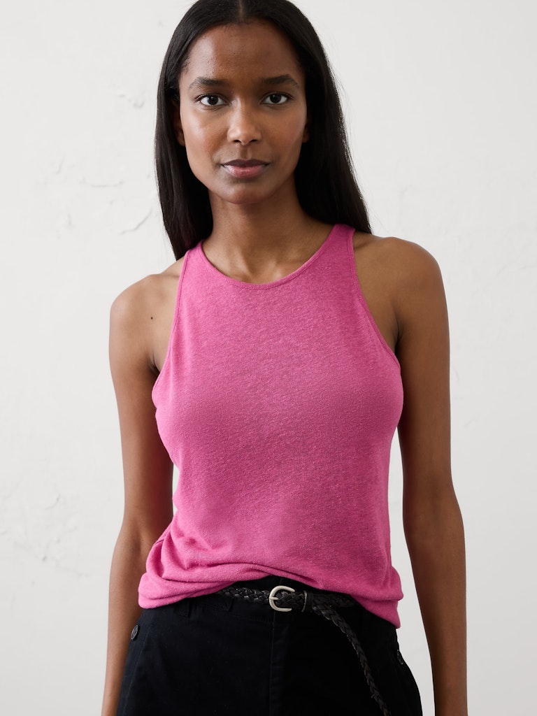 Linen-Blend Racerback Tank: $19.97 Linen-Blend Racerback Tank: $19.97