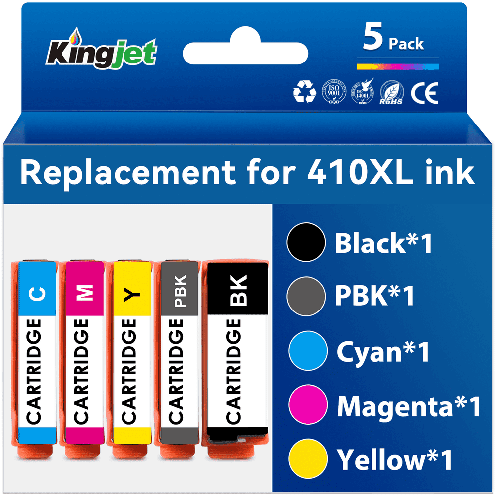 Kingjet Compatible Epson 410XL Ink Cartridge 5-Pack: $20.79 Kingjet Compatible Epson 410XL Ink Cartridge 5-Pack: $20.79