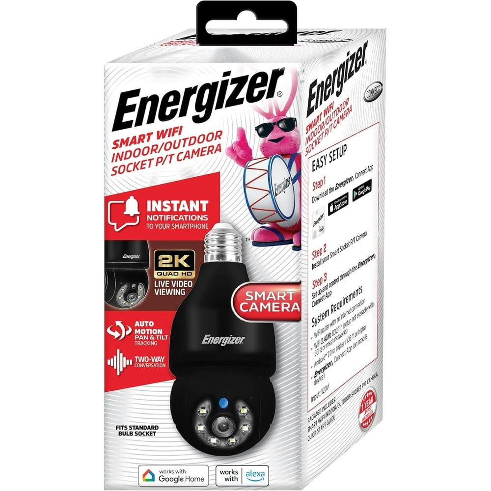 Energizer Smart Outdoor 2K QHD Light Socket Security Camera: $24.99