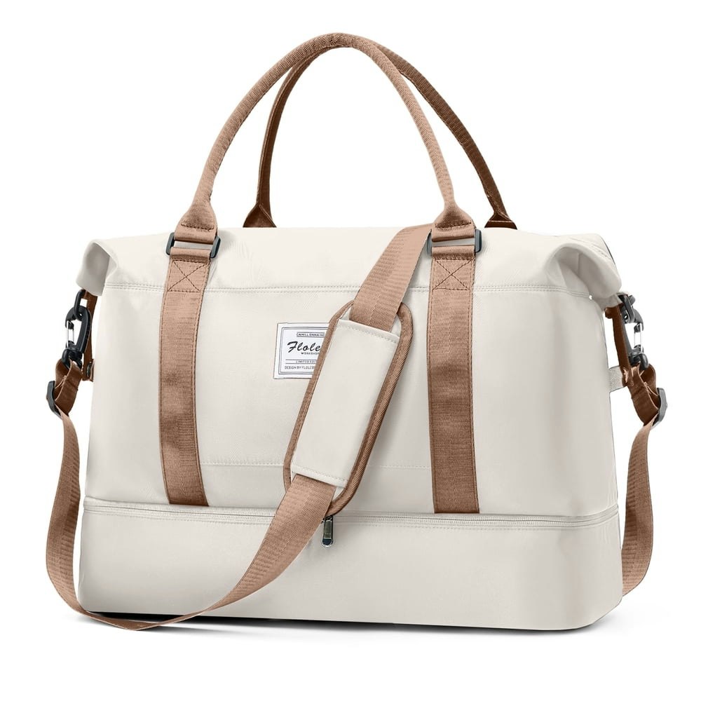 Weekender Travel Duffel Bag with Shoe Compartment: $22.22