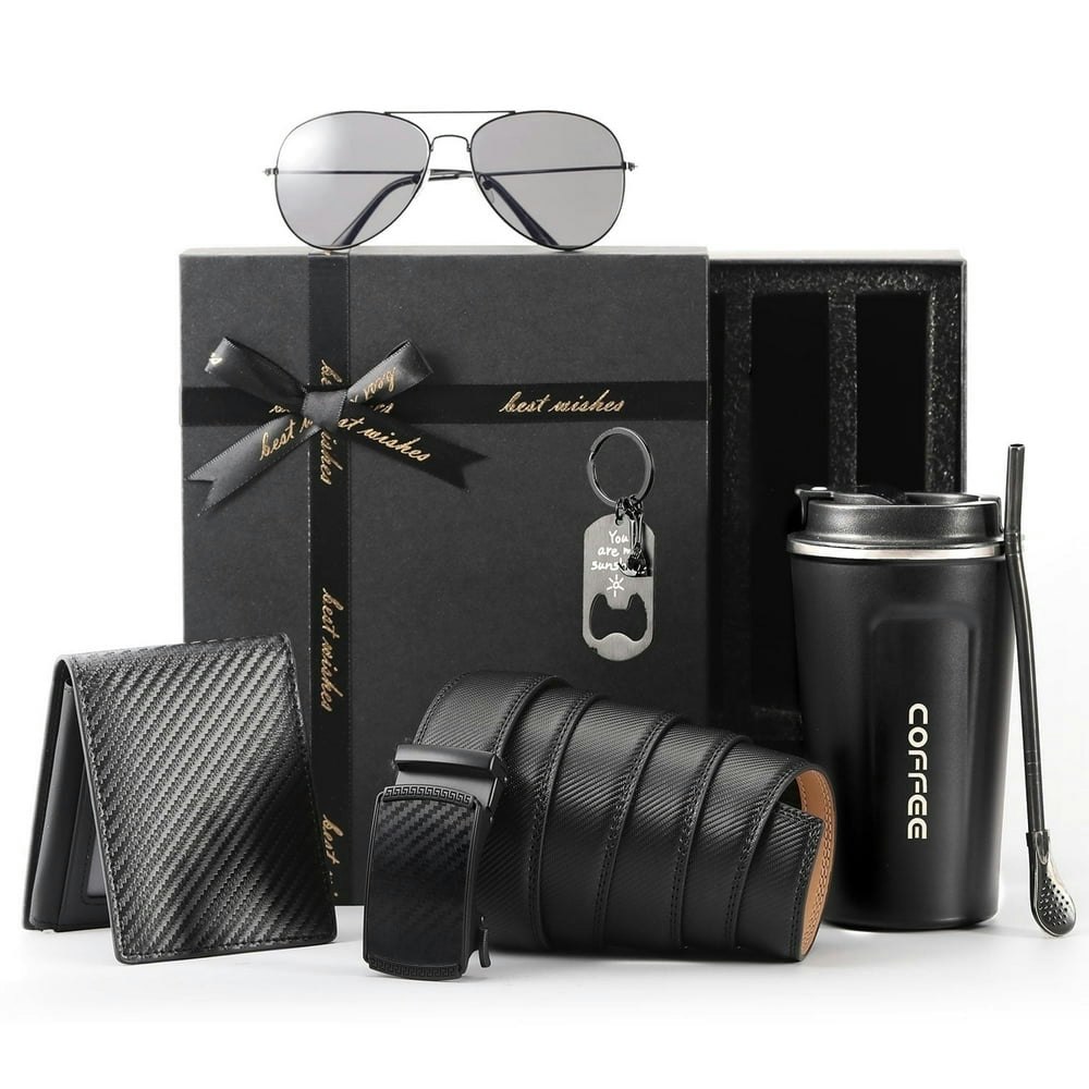 Redess Men's Gift Set with Belt, Coffee Mug, Wallet, and Sunglasses: $41.39