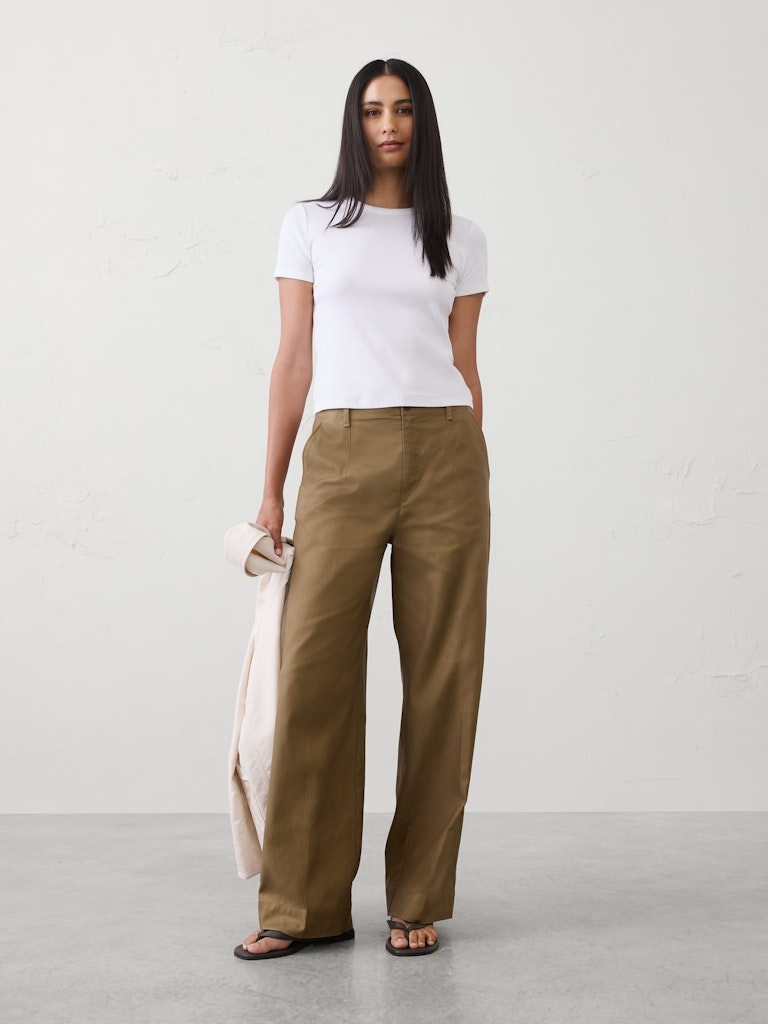 Straight High-Rise Twill Pant: $45 Straight High-Rise Twill Pant: $45