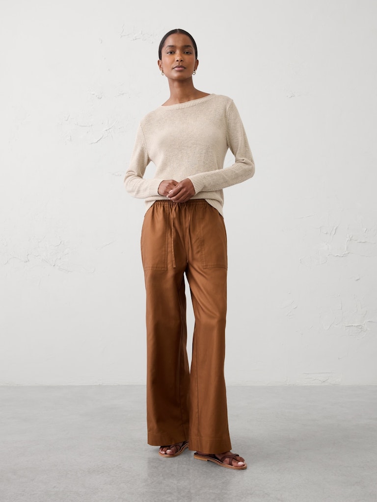 Women's Mid-Rise Utility Wide-Leg Pull-On Pants: $45 Women's Mid-Rise Utility Wide-Leg Pull-On Pants: $45
