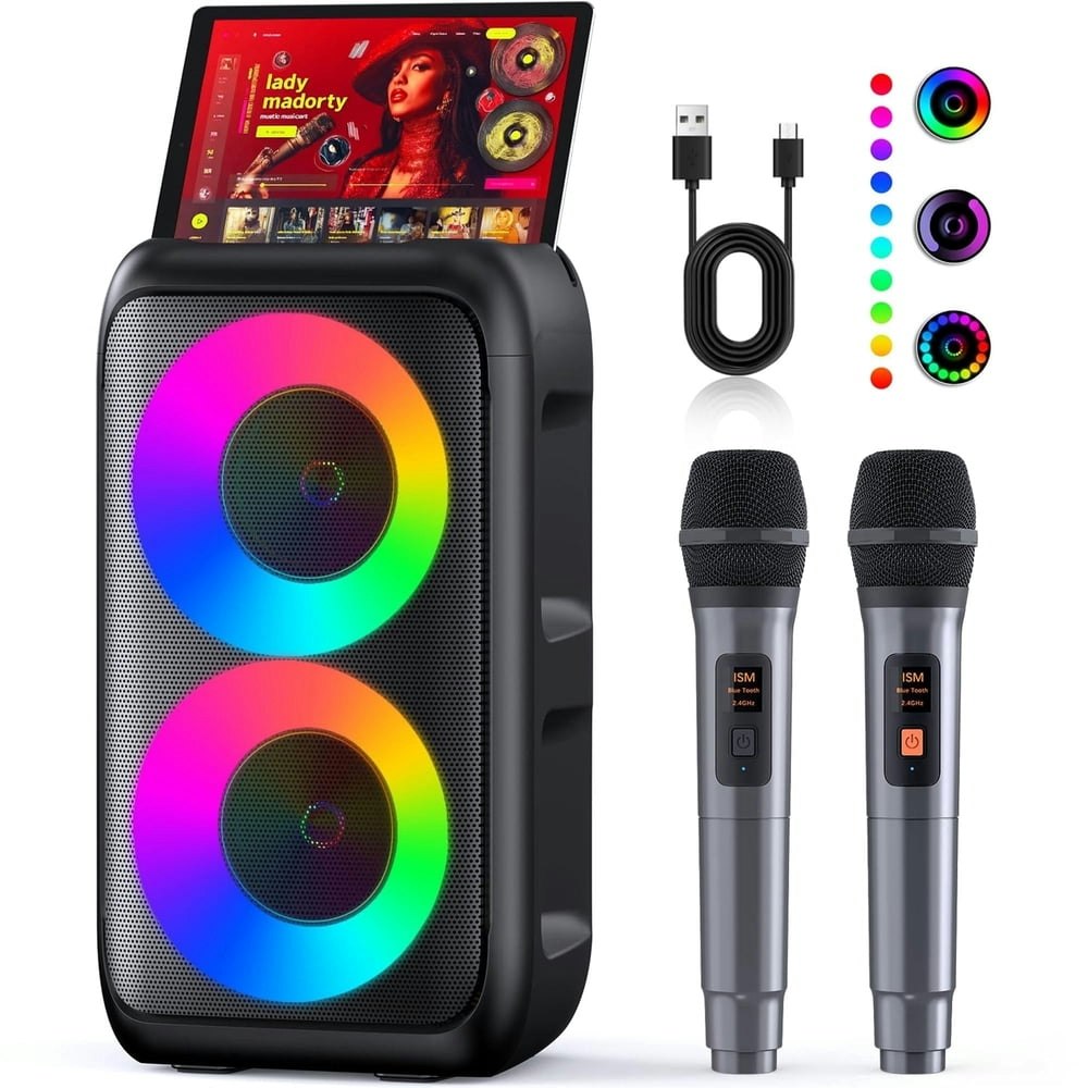 Bonaok Karaoke Machine with 2 Wireless Microphones: $49.99