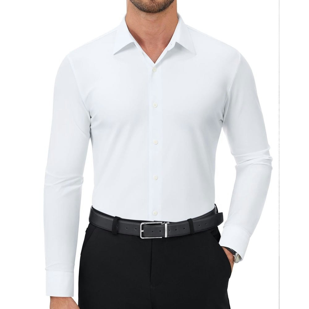 Youclos Men's Long Sleeve Stretch Dress Shirt: $14.89 Youclos Men's Long Sleeve Stretch Dress Shirt: $14.89