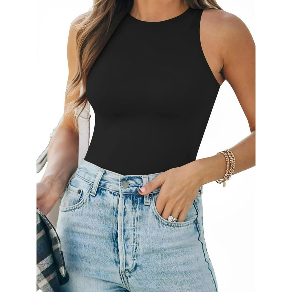 Moyiko Women's Sleeveless Crewneck Bodysuit: $13.38 Moyiko Women's Sleeveless Crewneck Bodysuit: $13.38