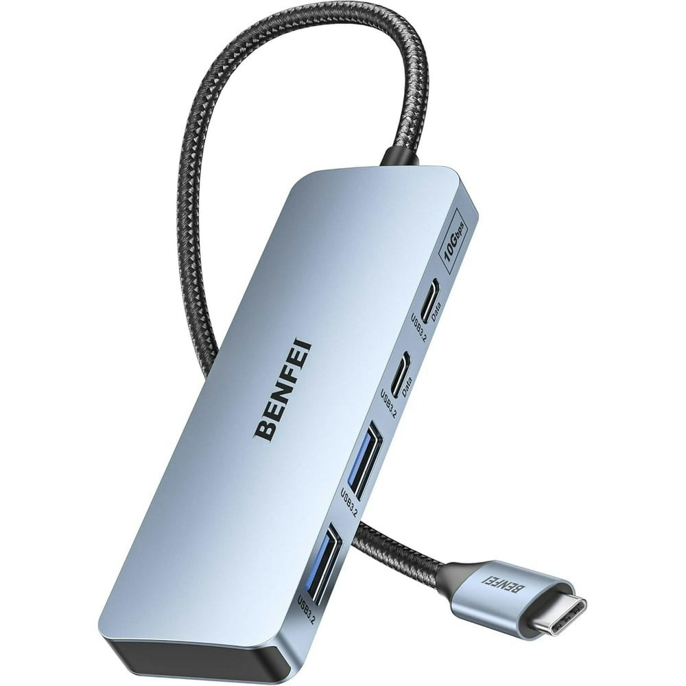Benfei 10Gbps USB-C Hub with 2 USB-C and 2 USB-A Ports: $13.49 Benfei 10Gbps USB-C Hub with 2 USB-C and 2 USB-A Ports: $13.49