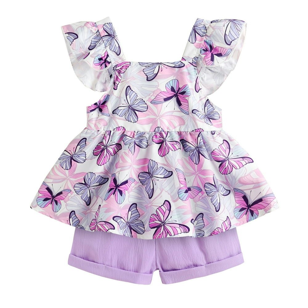 Younger Tree Baby Girl Ruffle Top and Shorts Set 2-Piece: $13.99