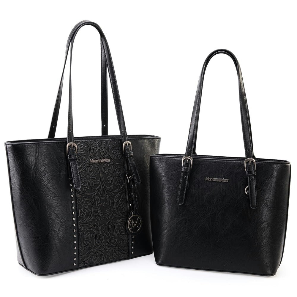 Montana West Embossed Tote Bag 2-Piece Set: $39.98 Montana West Embossed Tote Bag 2-Piece Set: $39.98