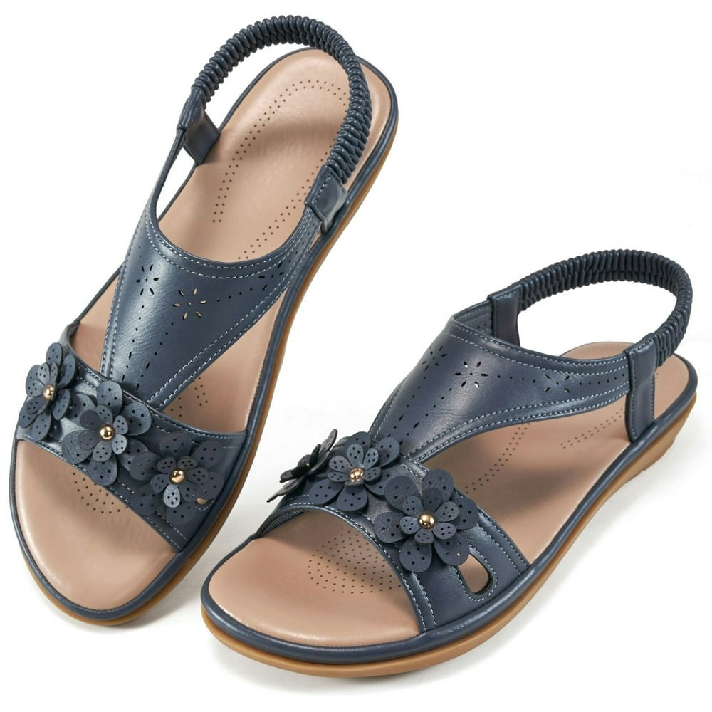 Ecetana Women's Elastic Ankle Strap Flat Sandals: $16.98 Ecetana Women's Elastic Ankle Strap Flat Sandals: $16.98