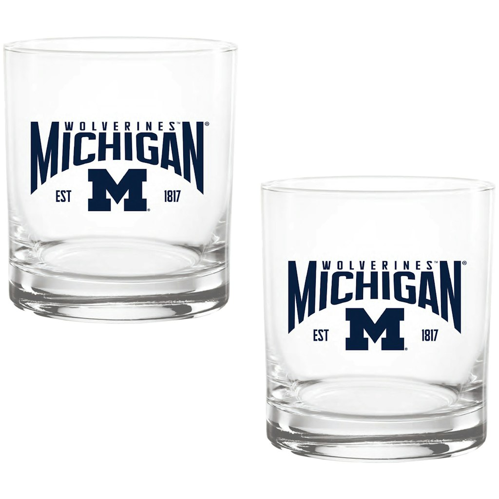 Michigan Wolverines 14oz. Rocks Glass 2-Pack: $34.99