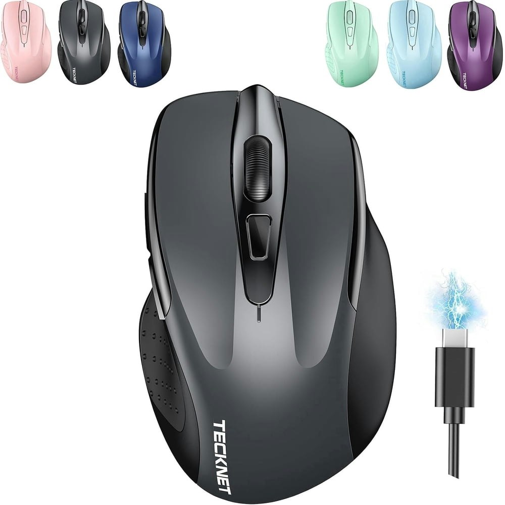 Tecknet 4,800-DPI Ergonomic Rechargeable Wireless Mouse: $12.99 Tecknet 4,800-DPI Ergonomic Rechargeable Wireless Mouse: $12.99