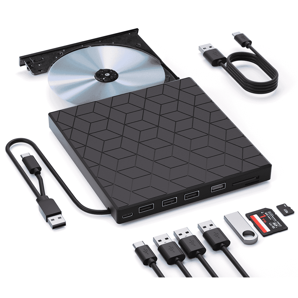 7-in-1 Ultra-Slim Portable USB 3.0 External CD/DVD Drive: $25.99