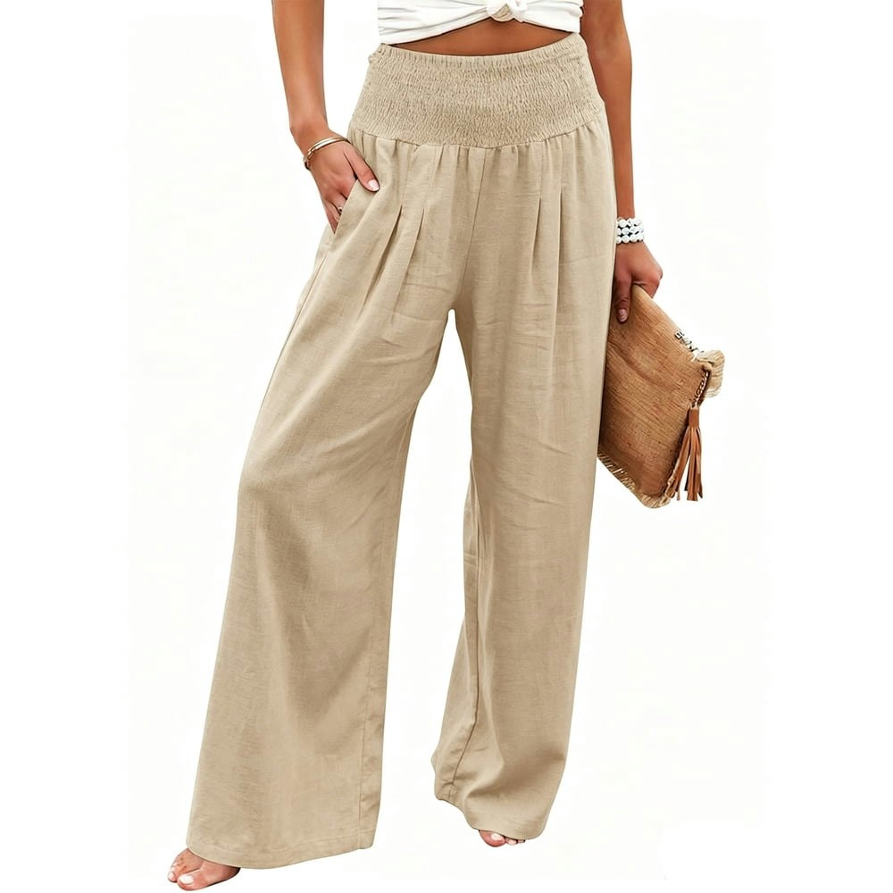 VDJ Women's High Waisted Wide Leg Palazzo Pants: $14.25
