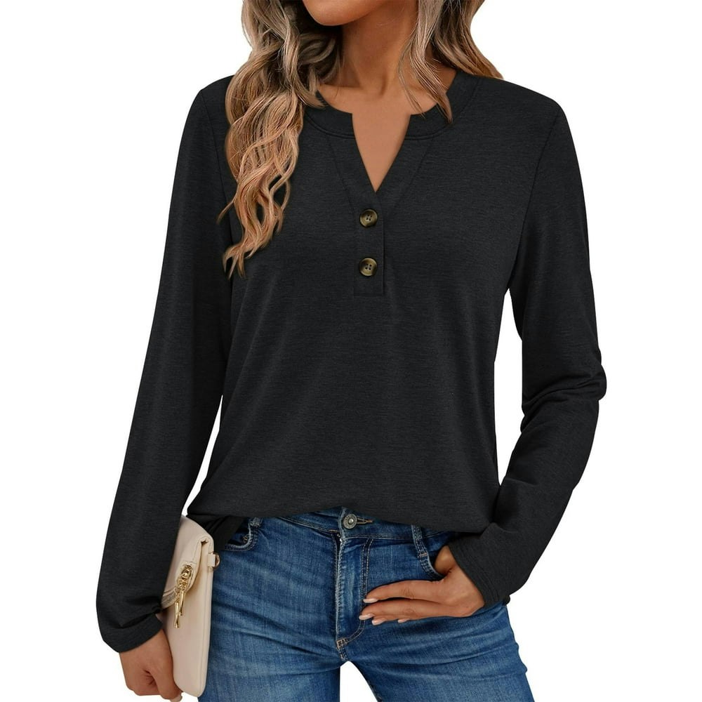 Sunbs Women's Long Sleeve Henley Blouse: $10.99 Sunbs Women's Long Sleeve Henley Blouse: $10.99