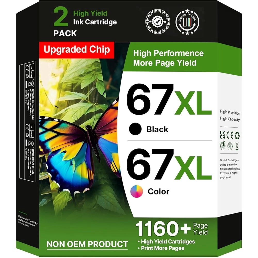 Homedoze 67XL Tri-Color High-Yield Ink Cartridge 2-Pack: $27.62 Homedoze 67XL Tri-Color High-Yield Ink Cartridge 2-Pack: $27.62