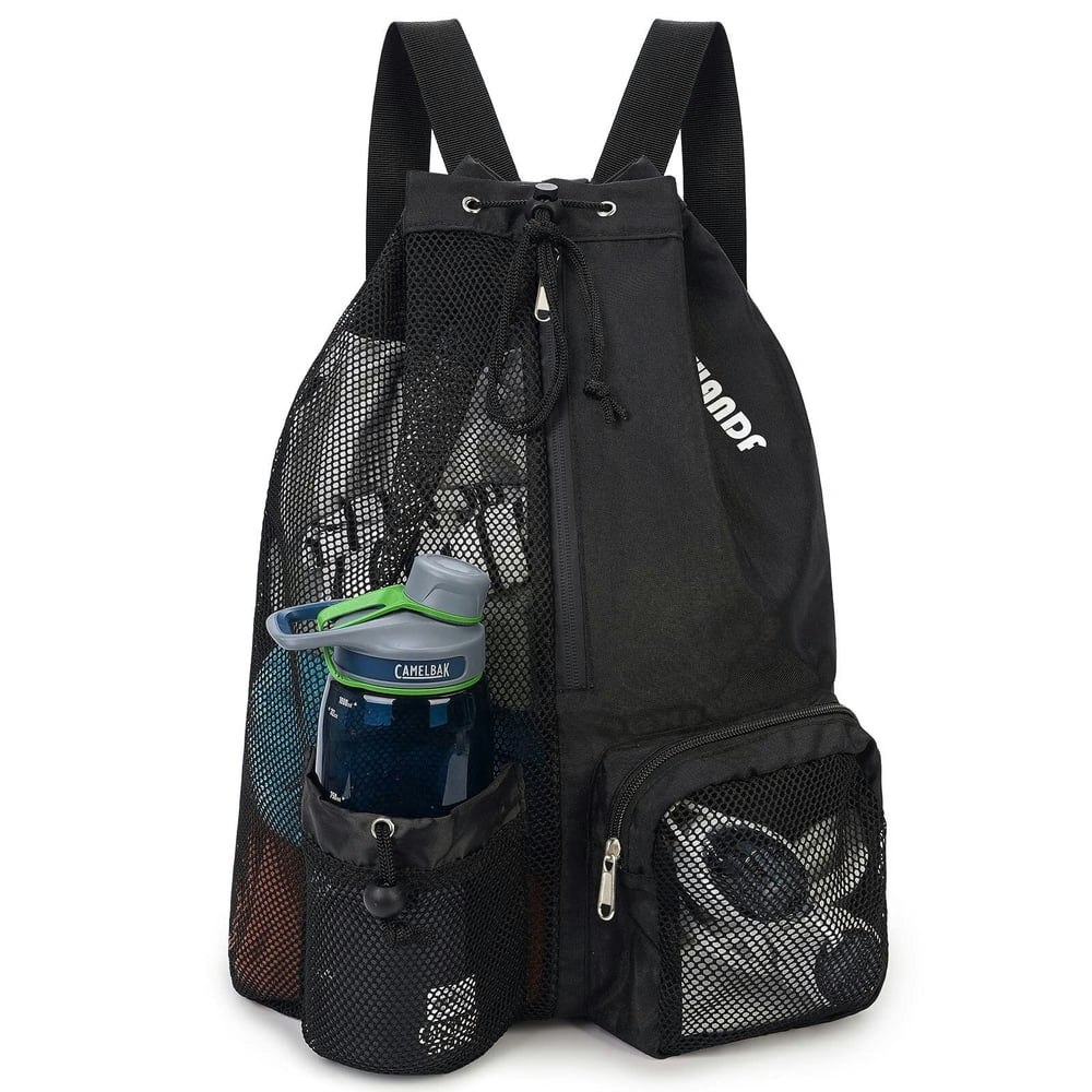 Drawstring Mesh Swim Backpack with Wet Pocket: $13.99 Drawstring Mesh Swim Backpack with Wet Pocket: $13.99