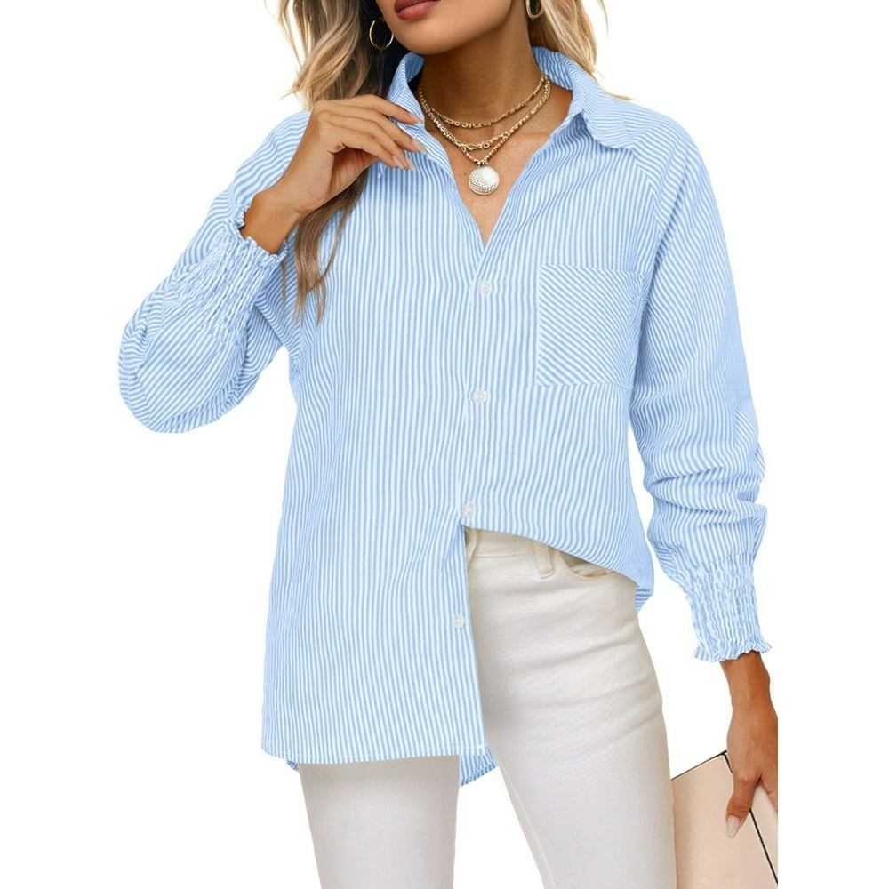 Airmenty Women's Long Sleeve Button Down Blouse: $13.58 Airmenty Women's Long Sleeve Button Down Blouse: $13.58