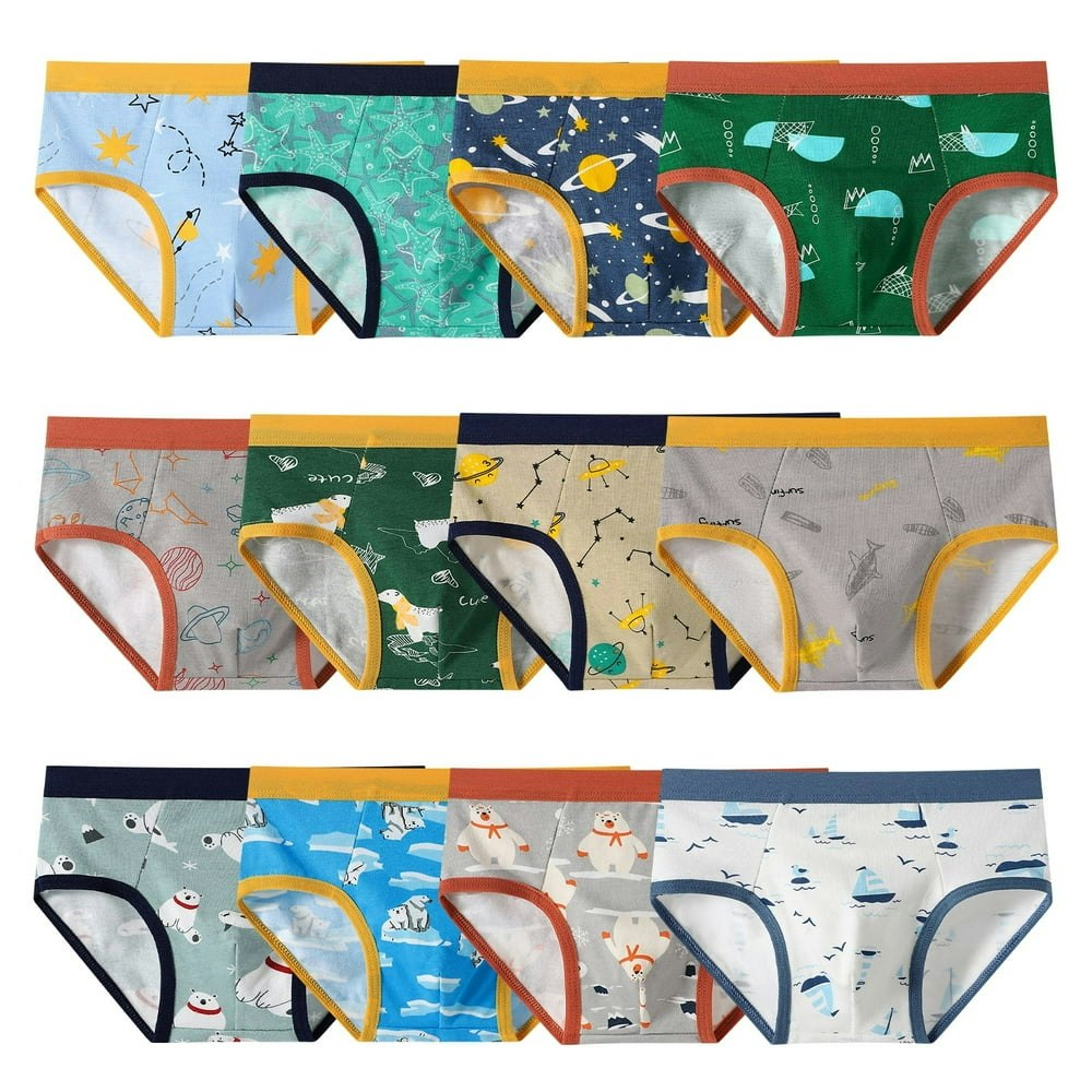Yintry Toddler Boys Cotton Briefs 12-Pack: $13.49