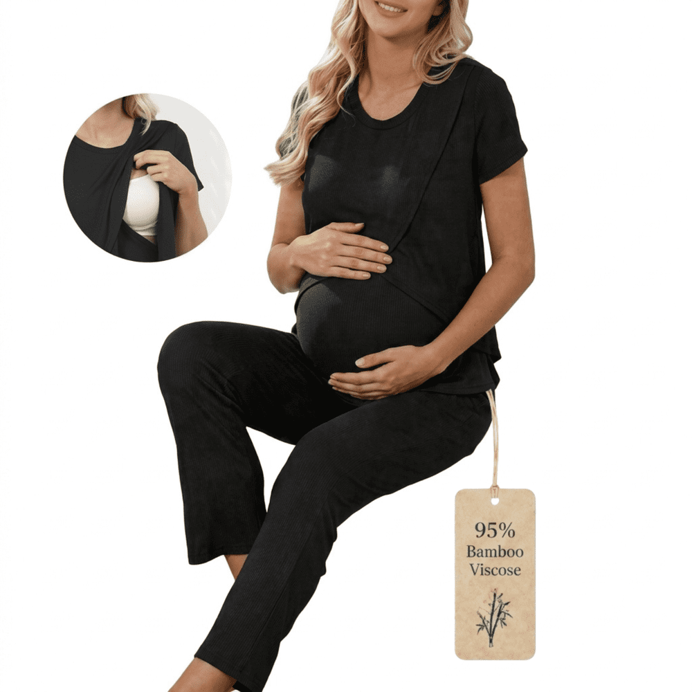 Zando Women's Bamboo Maternity Nursing Pajama Set: $23.99 Zando Women's Bamboo Maternity Nursing Pajama Set: $23.99