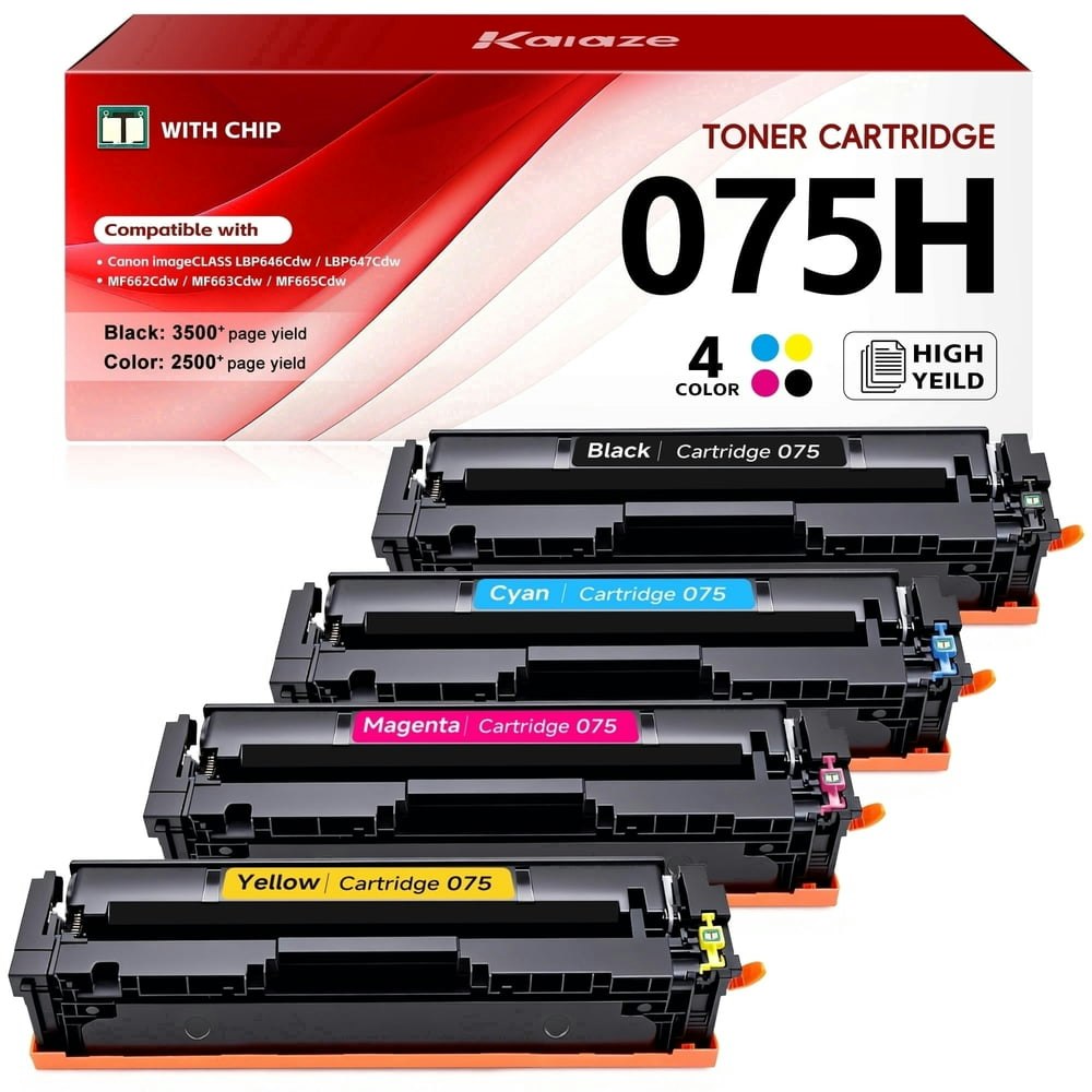 Canon 075H High Yield Toner Cartridge 4-Pack: $142.89 Canon 075H High Yield Toner Cartridge 4-Pack: $142.89
