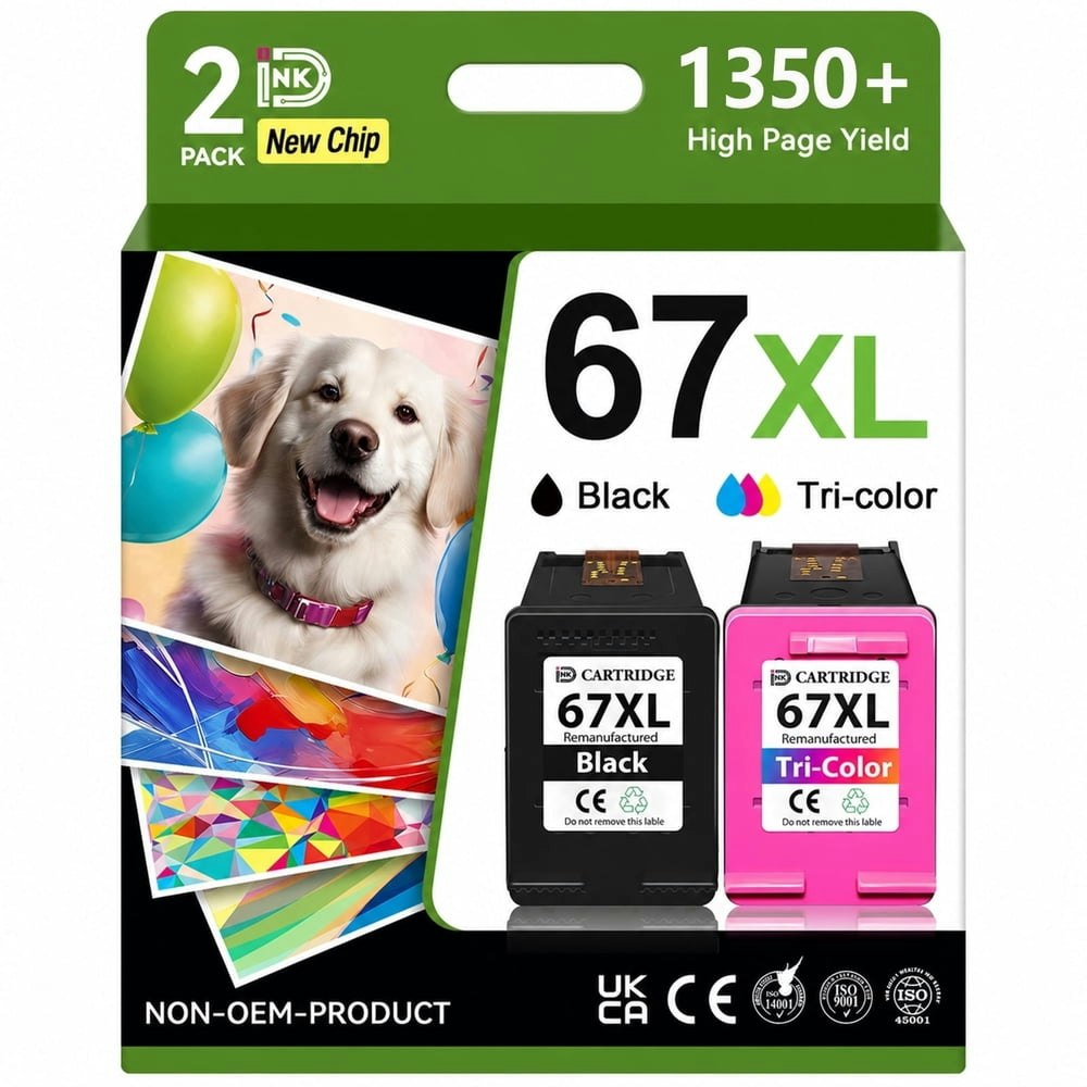 HP 67XL Black and Color Ink Cartridge 2-Pack: $29.99 HP 67XL Black and Color Ink Cartridge 2-Pack: $29.99