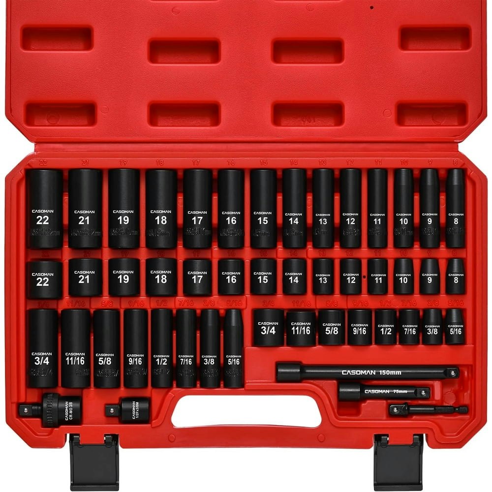 Casoman 3/8-inch Drive Impact Socket Set 49-Piece: $35.97