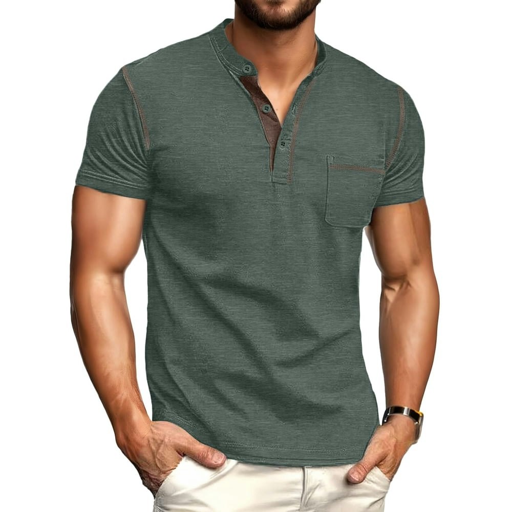 Giruns Men's Short Sleeve Henley Shirt: $16.99 Giruns Men's Short Sleeve Henley Shirt: $16.99