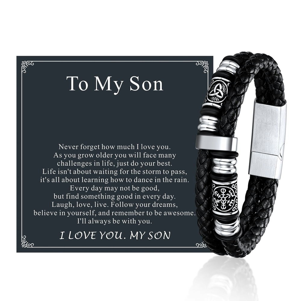 FaithHeart Men's Viking Braided Leather Compass Bracelet: $18.99 FaithHeart Men's Viking Braided Leather Compass Bracelet: $18.99
