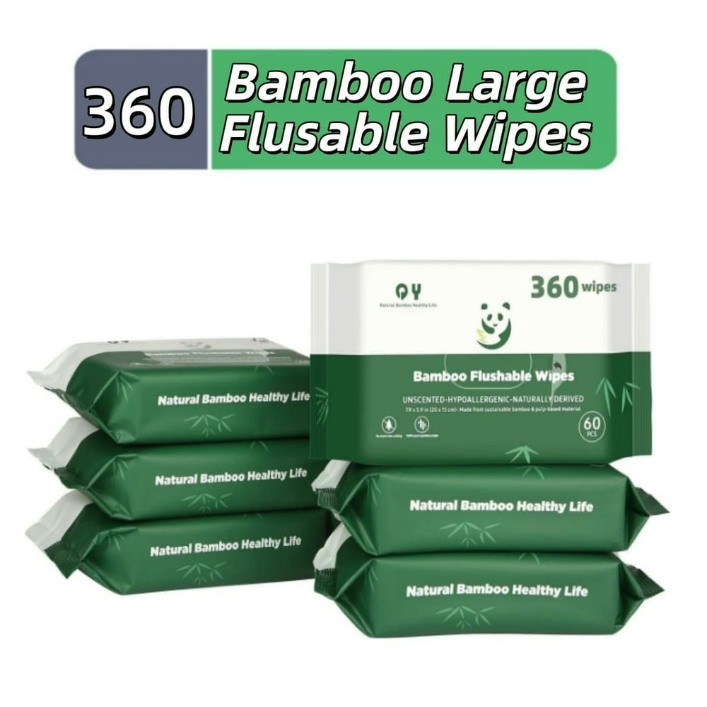 QingYa Bamboo Flushable Wet Wipes 360-Count 6-Pack: $26.55