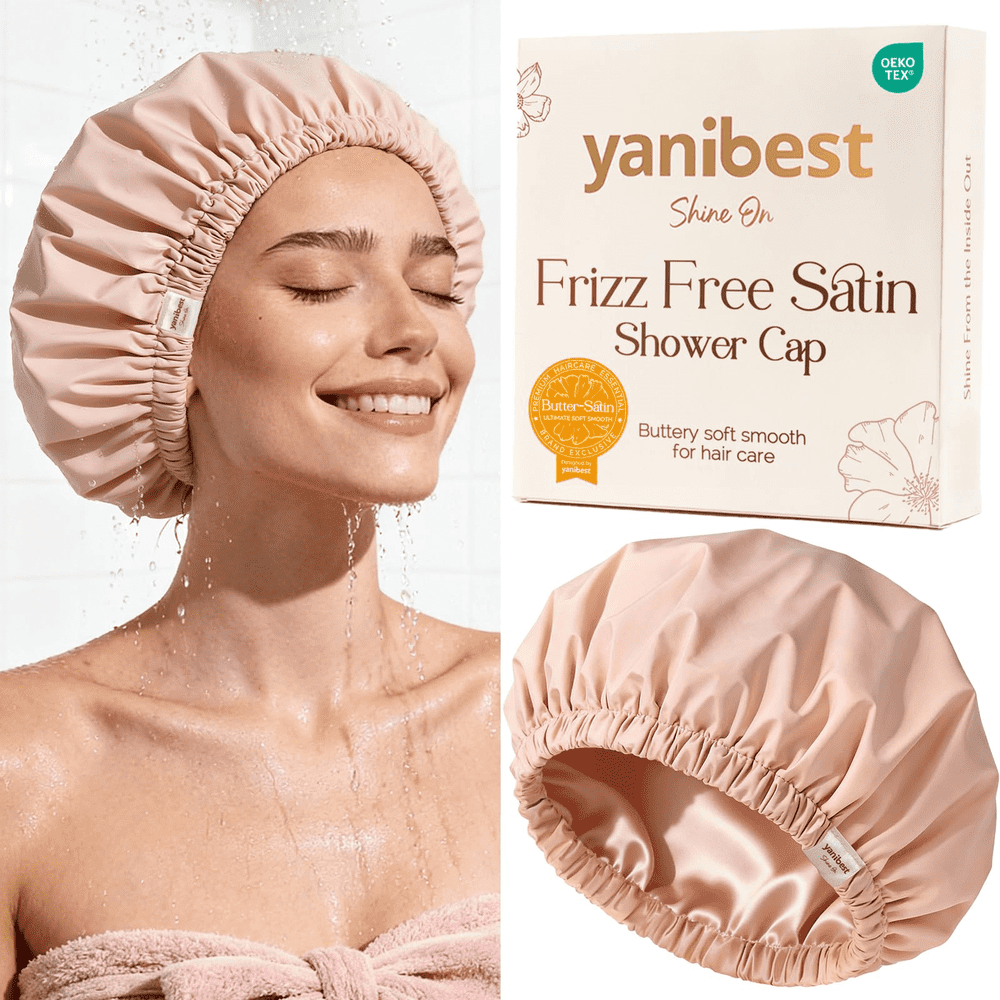 Yanibest Satin Lined Reusable Shower Cap: $12.99 Yanibest Satin Lined Reusable Shower Cap: $12.99