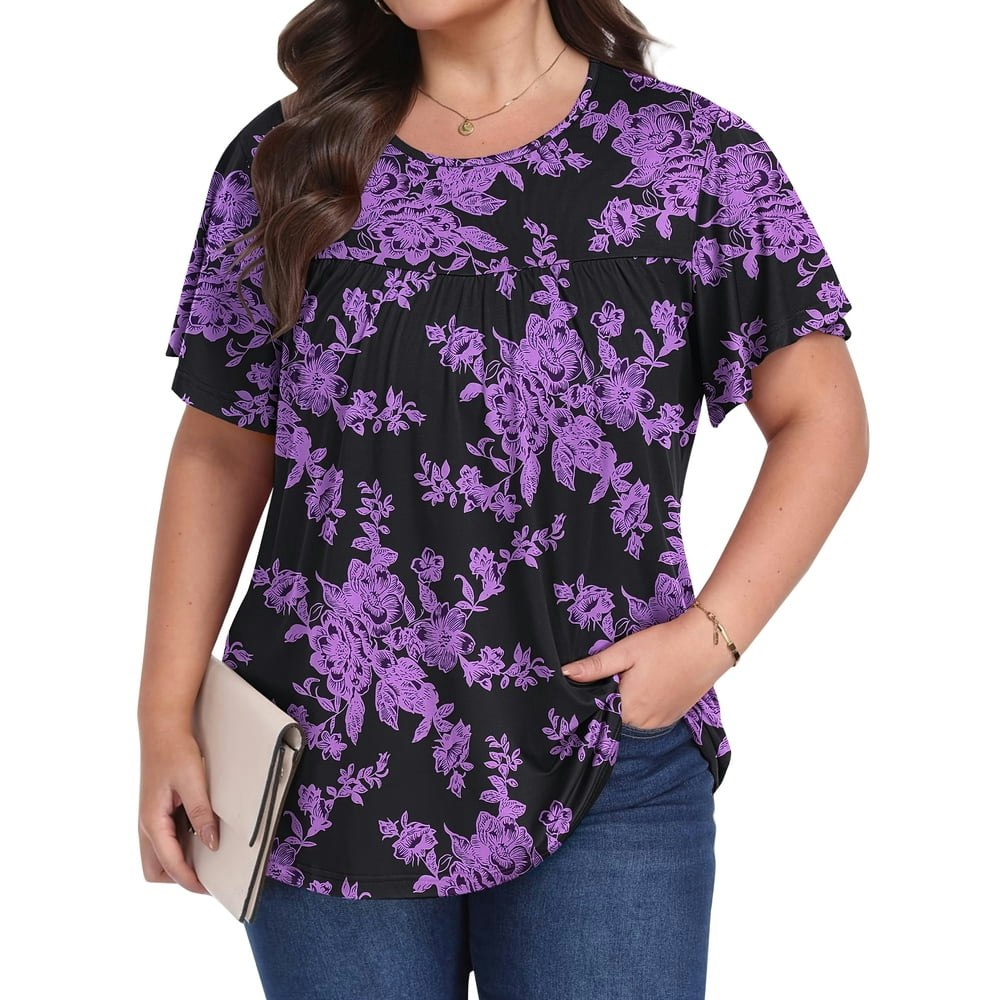 OutfitShow Women's Floral Tunic Blouse: $11.59
