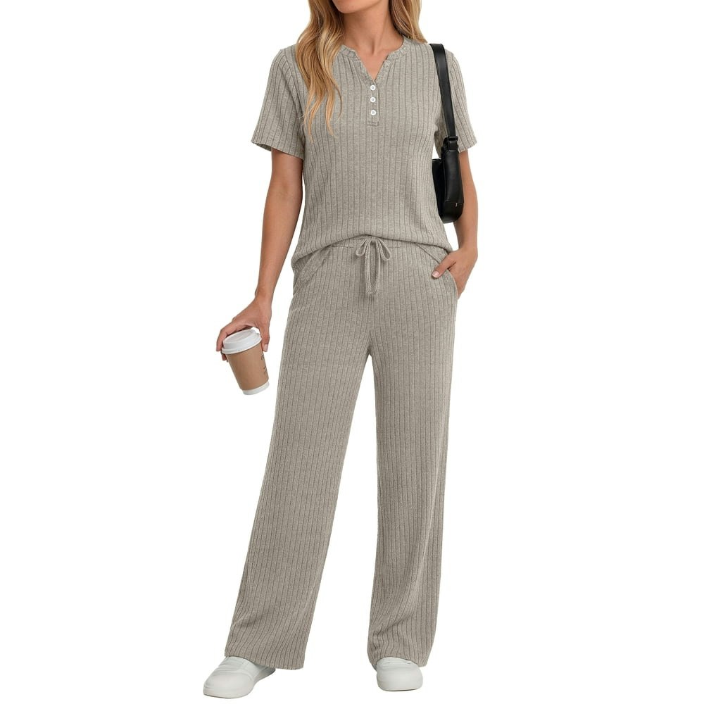 Fantaslook Women's Two-Piece Henley Lounge Set: $16.69 Fantaslook Women's Two-Piece Henley Lounge Set: $16.69