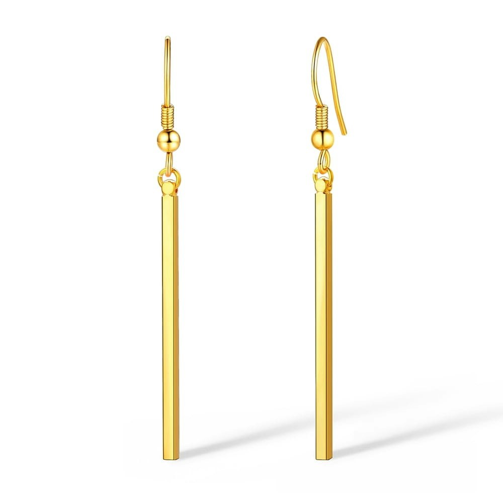 Silvora 14K Gold Plated Vertical Bar Drop Earrings: $17.99