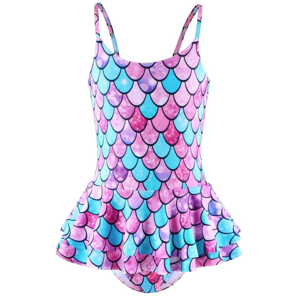Girls' Mermaid Scale Print One-Piece Swimsuit: $13.49 Girls' Mermaid Scale Print One-Piece Swimsuit: $13.49