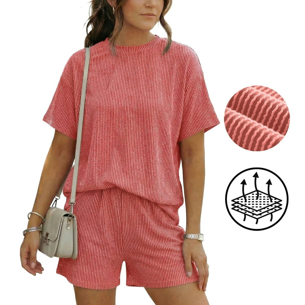 Asklazy Women's Pleated Two-Piece Lounge Set: $19.89
