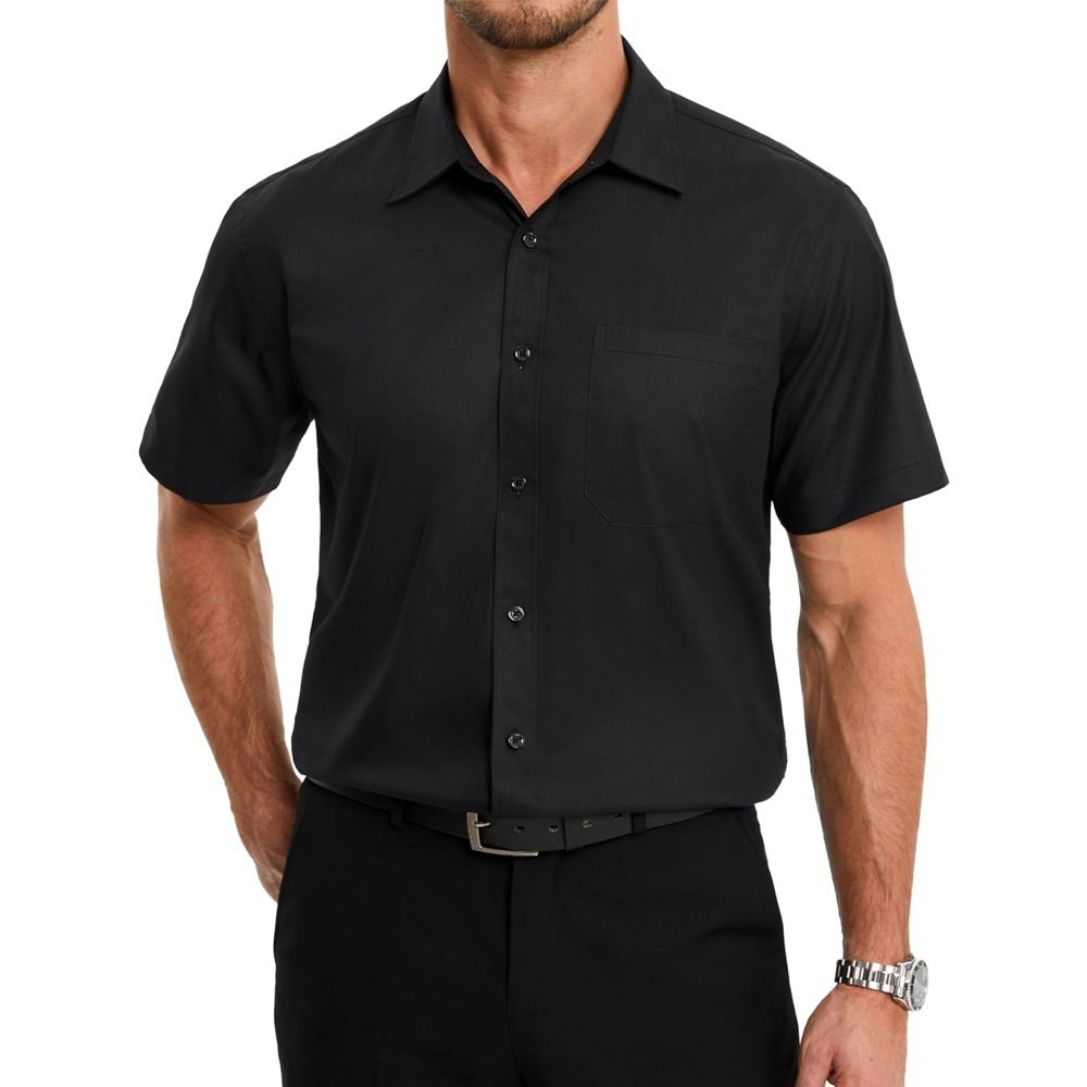 Hisdern Men's Short Sleeve Dress Shirt: $16.29