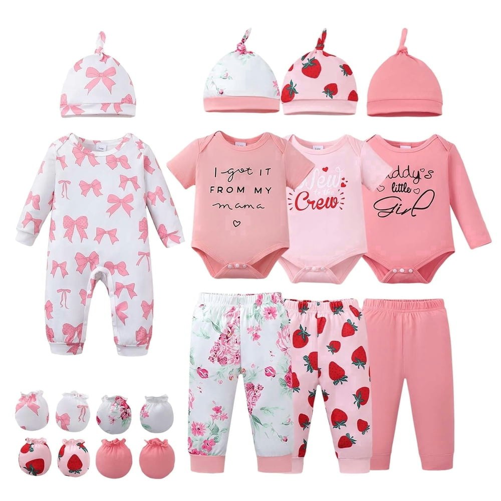Kimi Bear Newborn Baby Girl 15-Piece Layette Set: $26.99