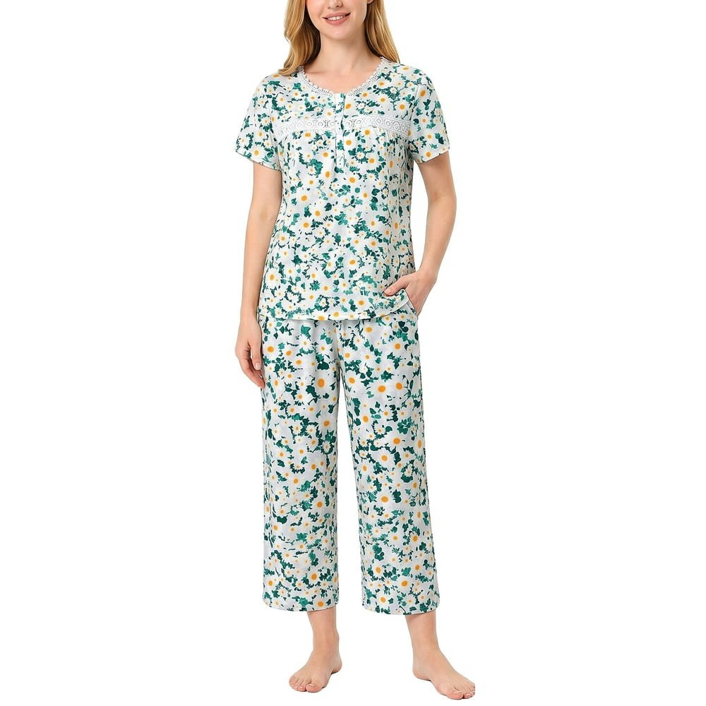 Putuo Women's Short Sleeve and Capri Pajama Set: $17.97 Putuo Women's Short Sleeve and Capri Pajama Set: $17.97