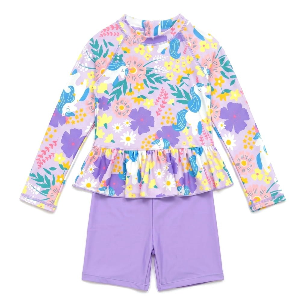 Nipaxo Girls' Two-Piece Unicorn Rash Guard Swimsuit Set: $9 Nipaxo Girls' Two-Piece Unicorn Rash Guard Swimsuit Set: $9