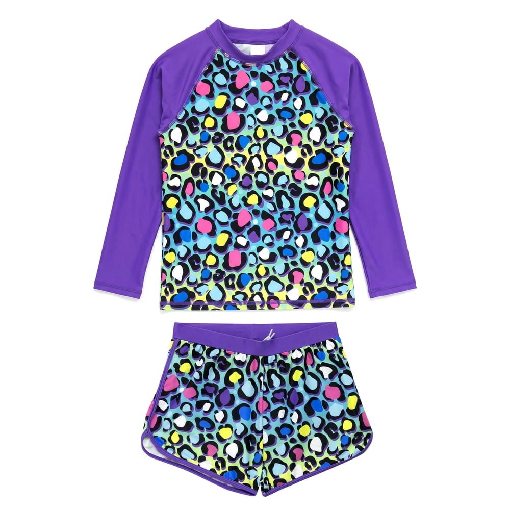 Nipaxo Girls Two-Piece Long Sleeve Swimsuit Set: $9