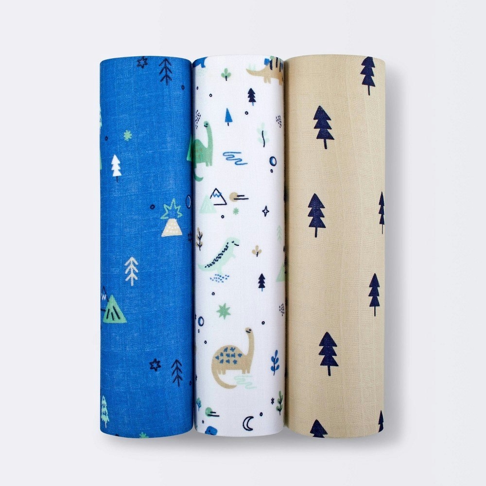Cloud Island 47" x 47" Muslin Swaddle Blanket 3-Pack: $19.99